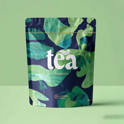 Ziplock plastic green tea